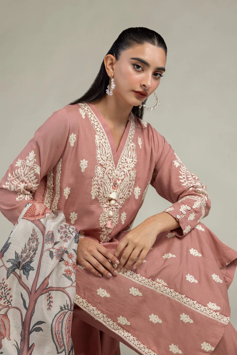 Navy Floral Kurta