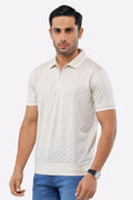 Black Jacquard Collar Polo