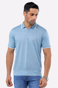 Black Jacquard Collar Polo