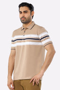 Beige Yarn Dyed Polo Beige Yarn Dyed Polo