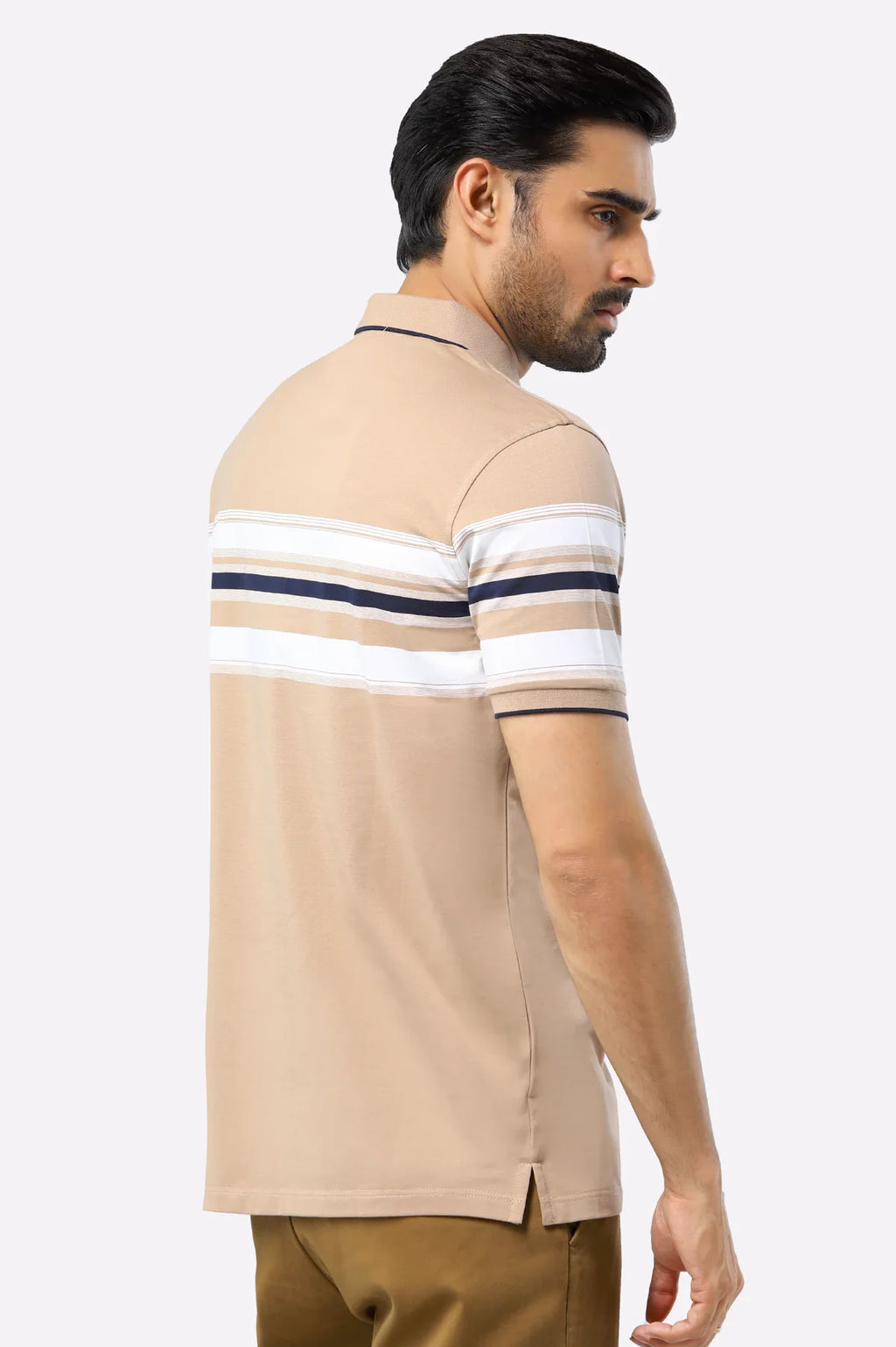 Beige Yarn Dyed Polo Beige Yarn Dyed Polo