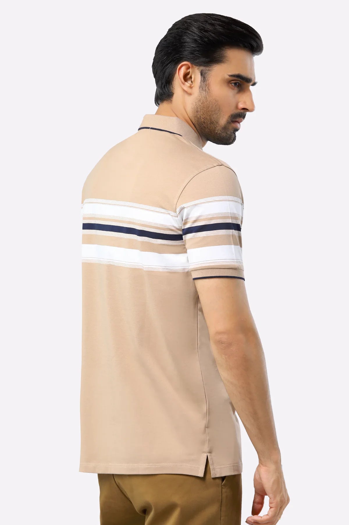 Beige Yarn Dyed Polo Beige Yarn Dyed Polo