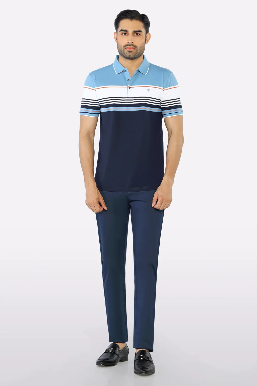 Blue Yarn Dyed Polo Blue Yarn Dyed Polo