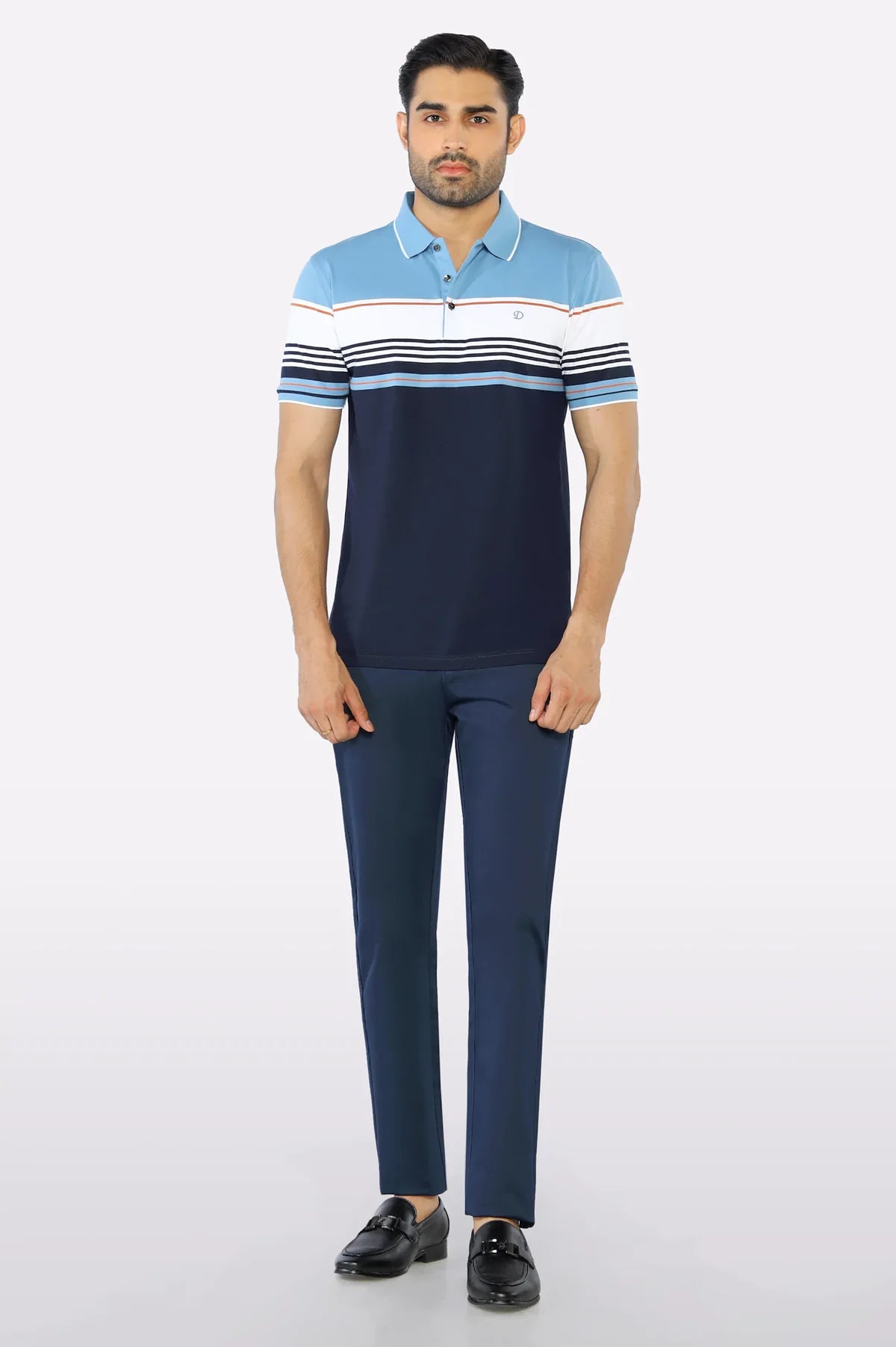 Blue Yarn Dyed Polo Blue Yarn Dyed Polo