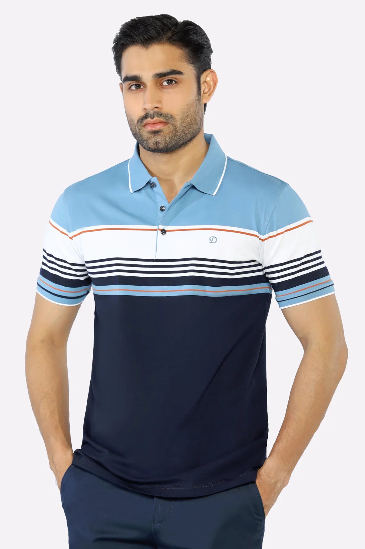 Blue Yarn Dyed Polo Blue Yarn Dyed Polo