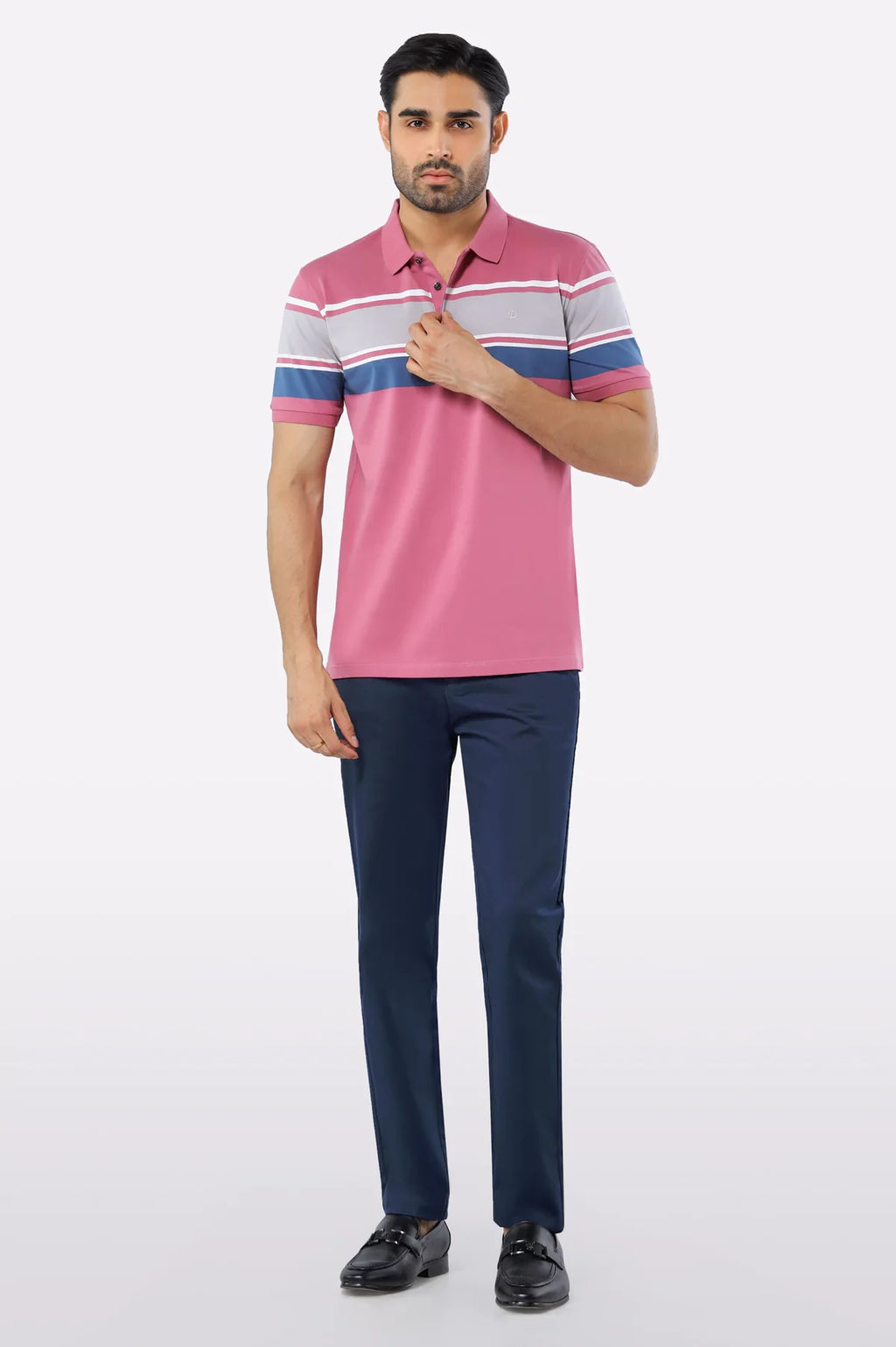 Pink Yarn Dyed Polo Pink Yarn Dyed Polo