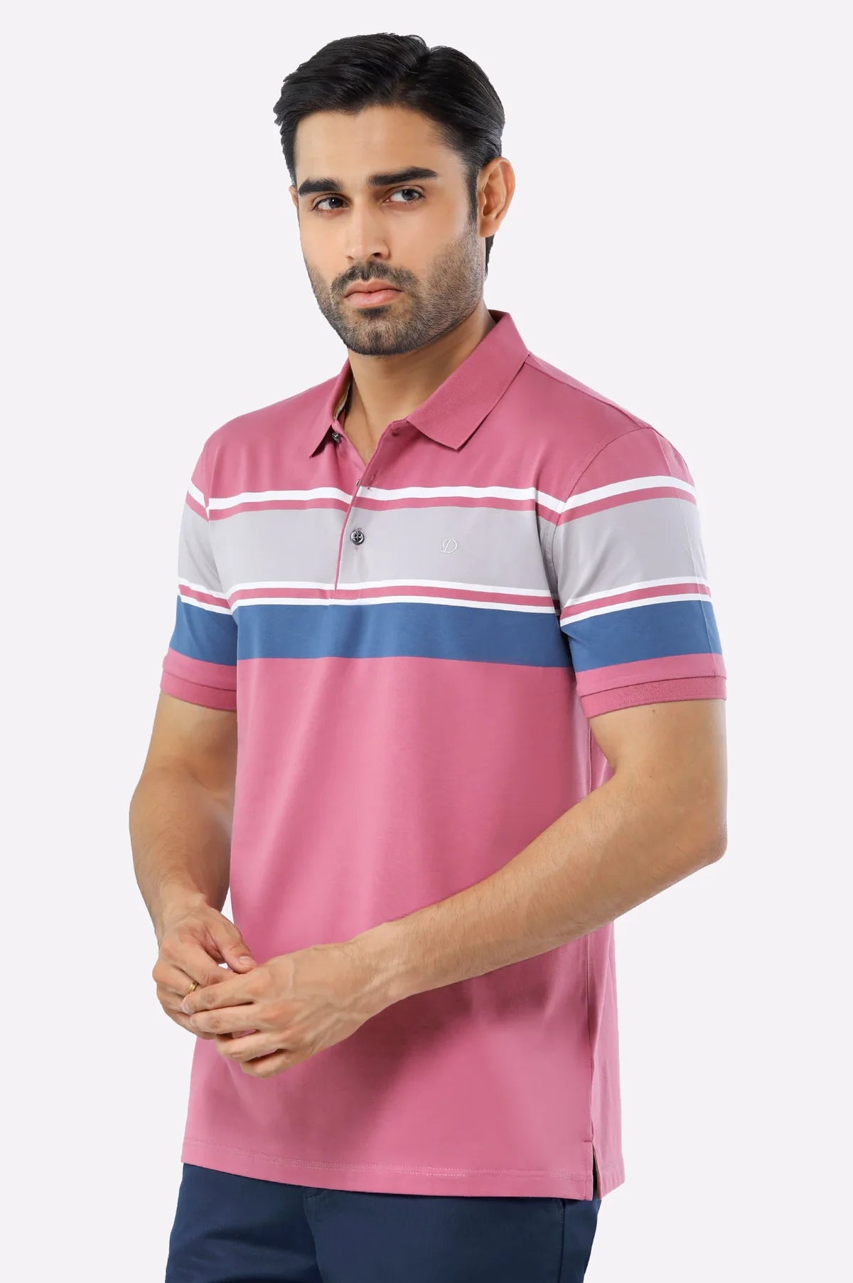 Pink Yarn Dyed Polo Pink Yarn Dyed Polo
